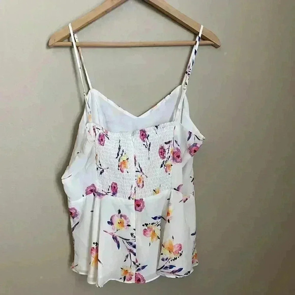 Parker Floral‎ Flowy Tank Top White Size Large - Picture 6 of 10